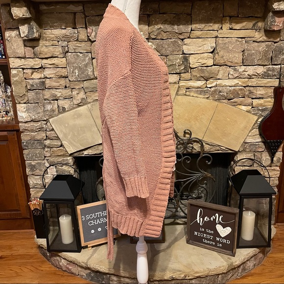 NWOT Aerie Tan Chenille Tie Front Cardigan Sweater Size Small - Picture 5 of 10